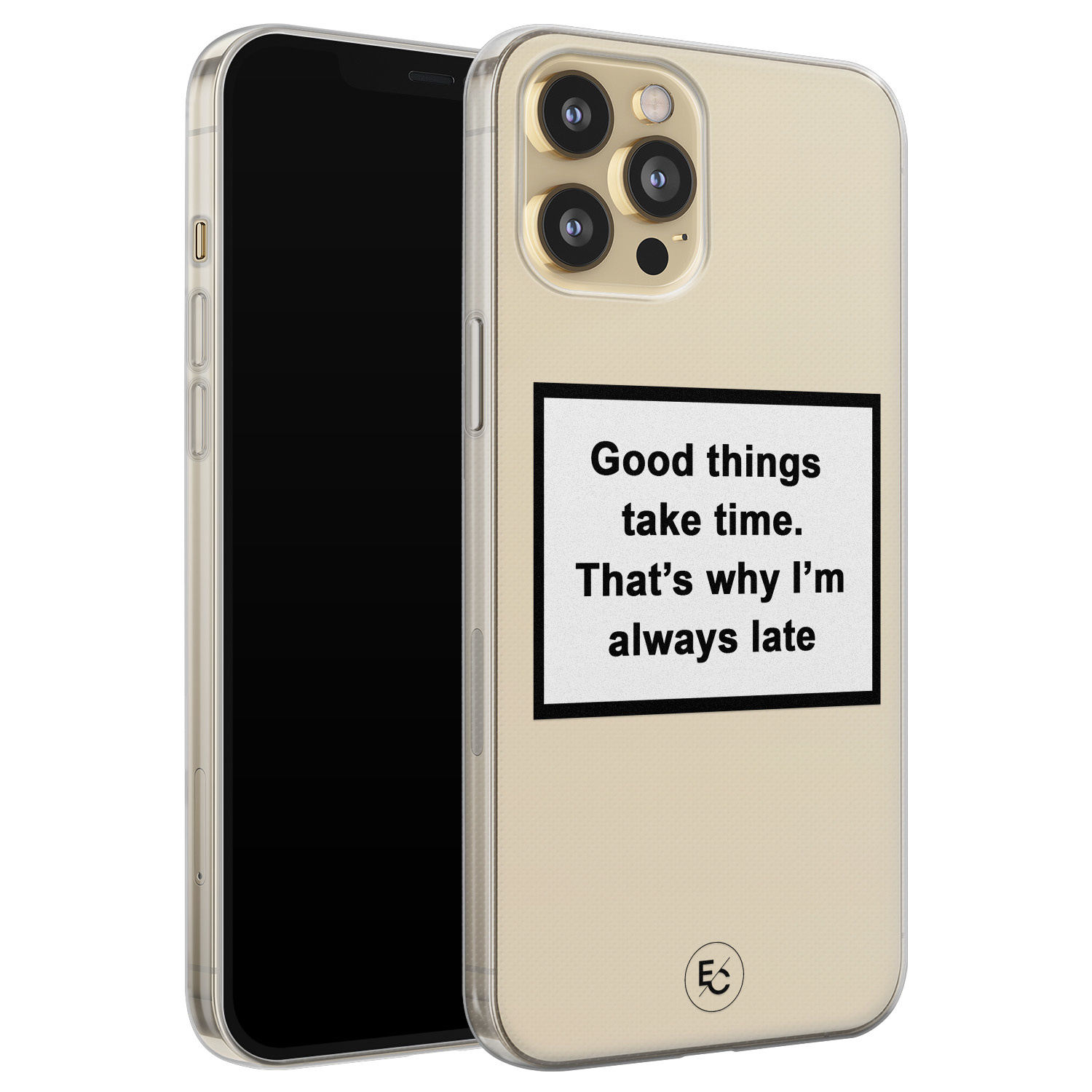 ELLECHIQ iPhone 12 siliconen hoesje - Good things take time