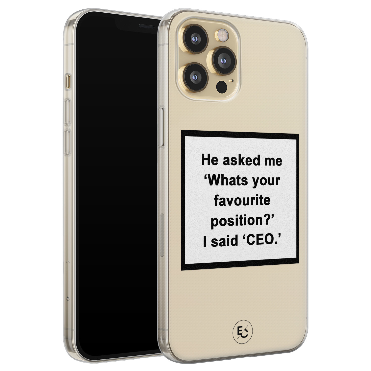 ELLECHIQ iPhone 12 siliconen hoesje - Sarcasme quote