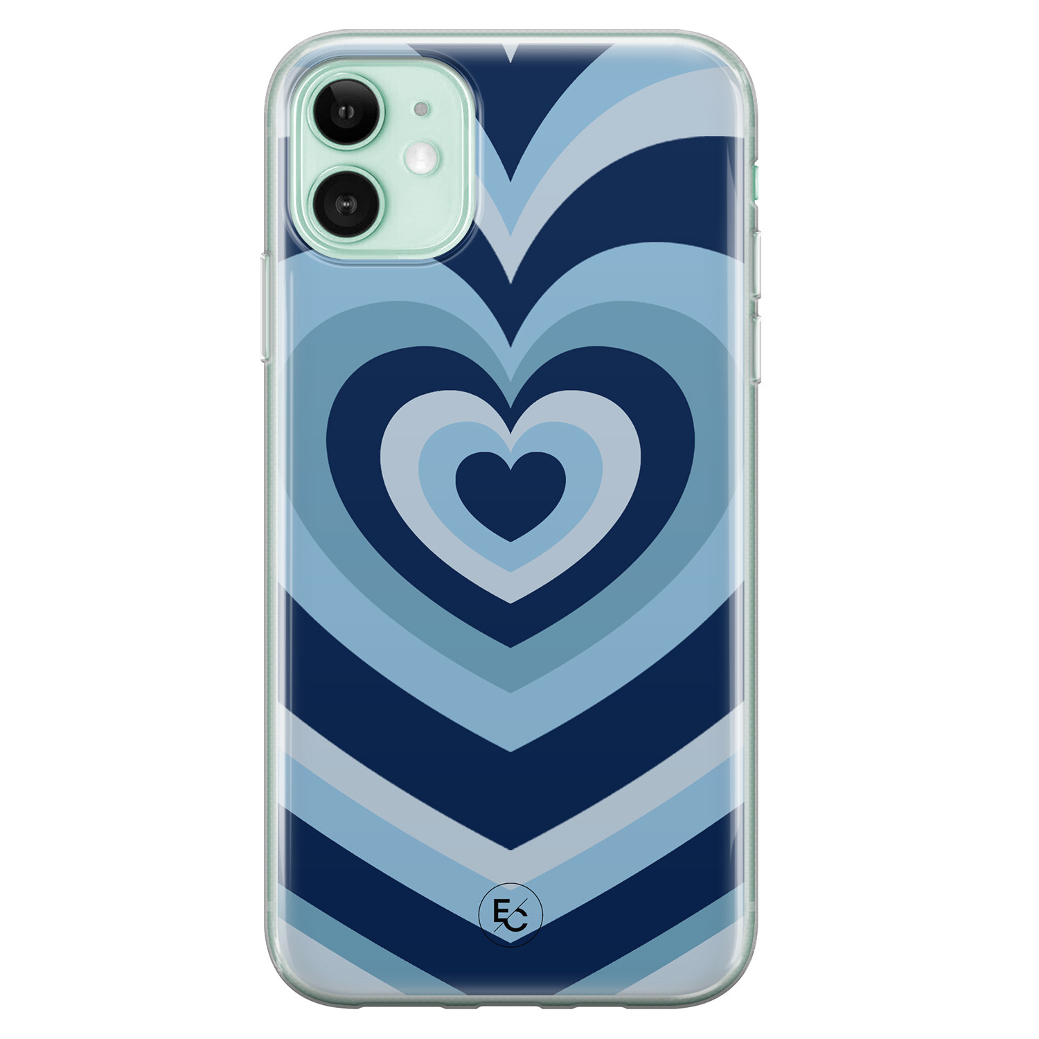 ELLECHIQ iPhone 11 siliconen hoesje - Hart blauw