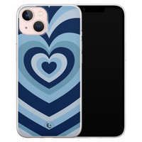 ELLECHIQ iPhone 13 siliconen hoesje - Hart blauw