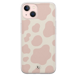 ELLECHIQ iPhone 13 siliconen hoesje - Koeienprint roze