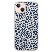 Telefoonhoesje Store iPhone 13 siliconen hoesje - Luipaard blauw