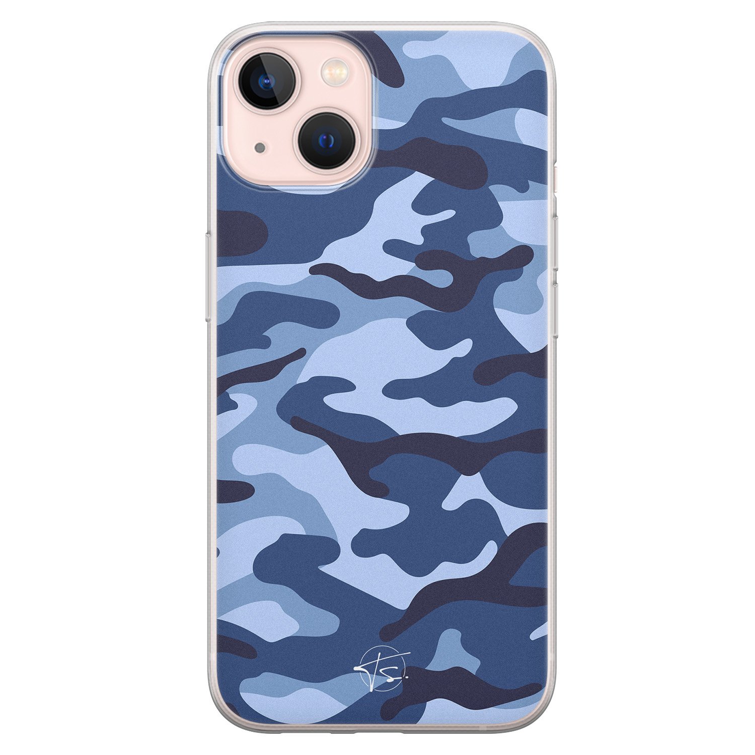 Telefoonhoesje Store iPhone 13 siliconen hoesje - Camouflage blauw