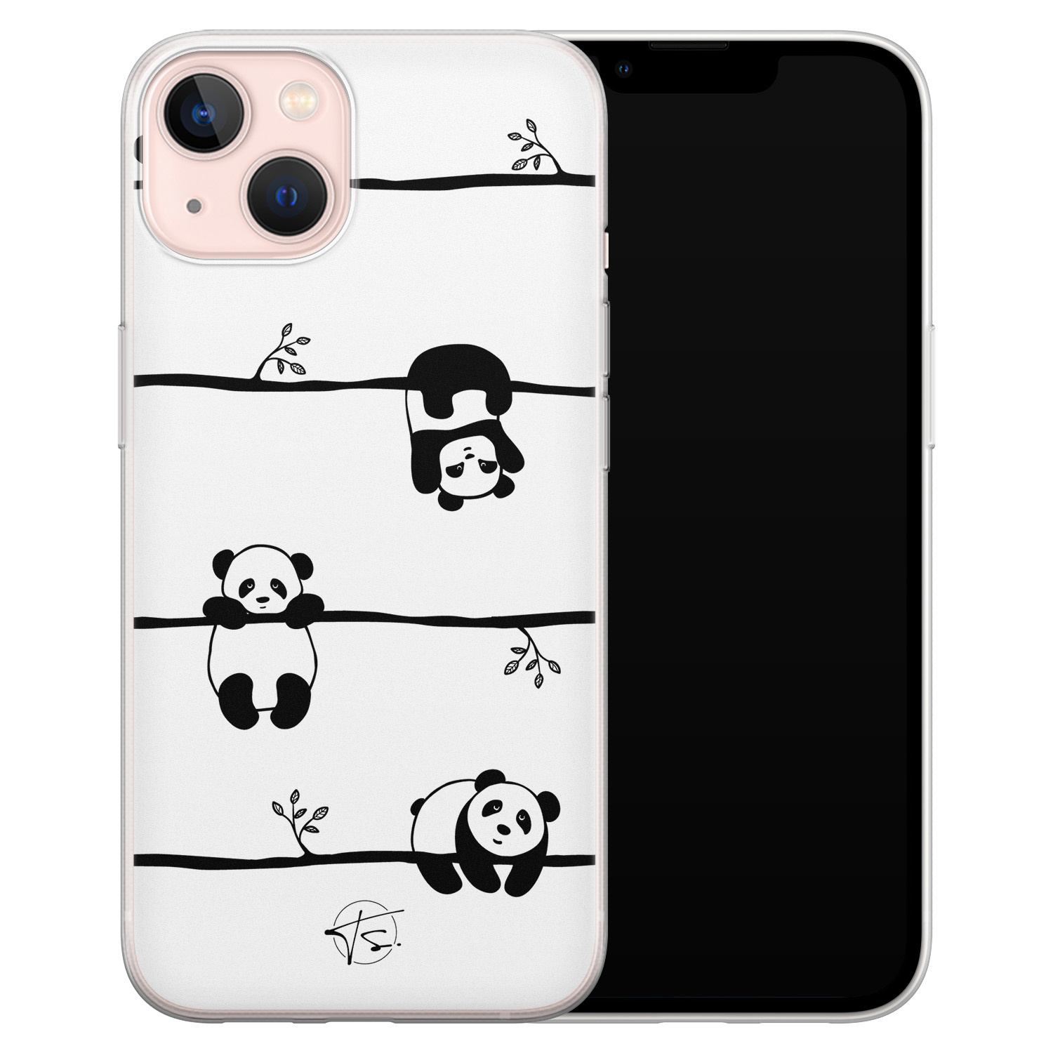 Telefoonhoesje Store iPhone 13 siliconen hoesje - Panda