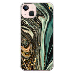 ELLECHIQ iPhone 13 siliconen hoesje - Marble Khaki Swirl