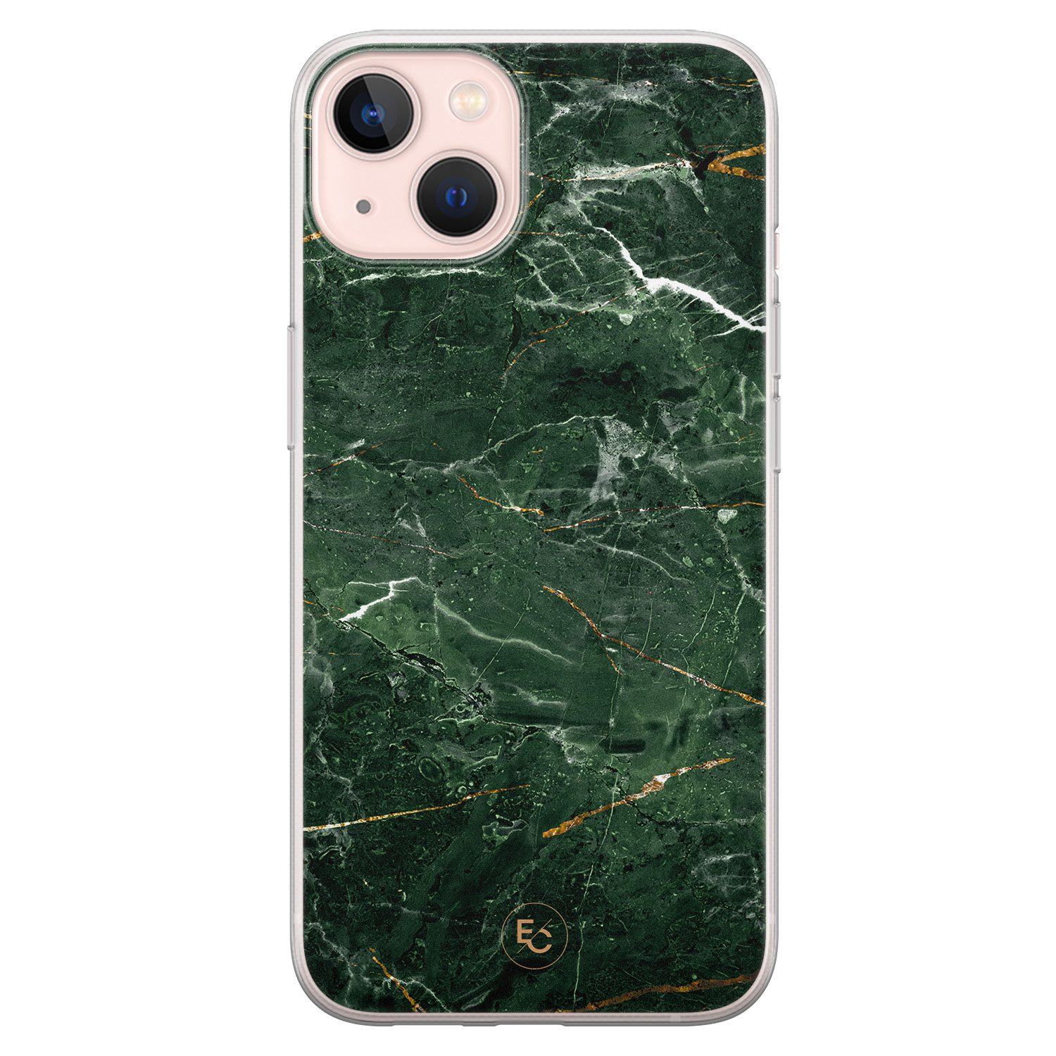 ELLECHIQ iPhone 13 siliconen hoesje - Marble jade green