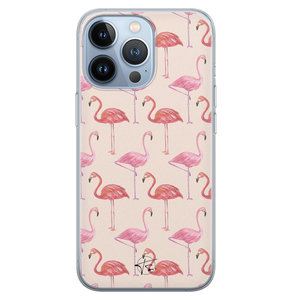Telefoonhoesje Store iPhone 13 Pro siliconen hoesje - Flamingo