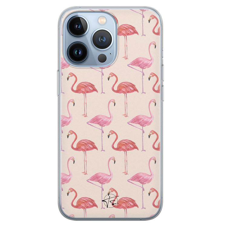 Telefoonhoesje Store iPhone 13 Pro siliconen hoesje - Flamingo