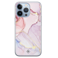 Casimoda iPhone 13 Pro siliconen hoesje - Marmer paars