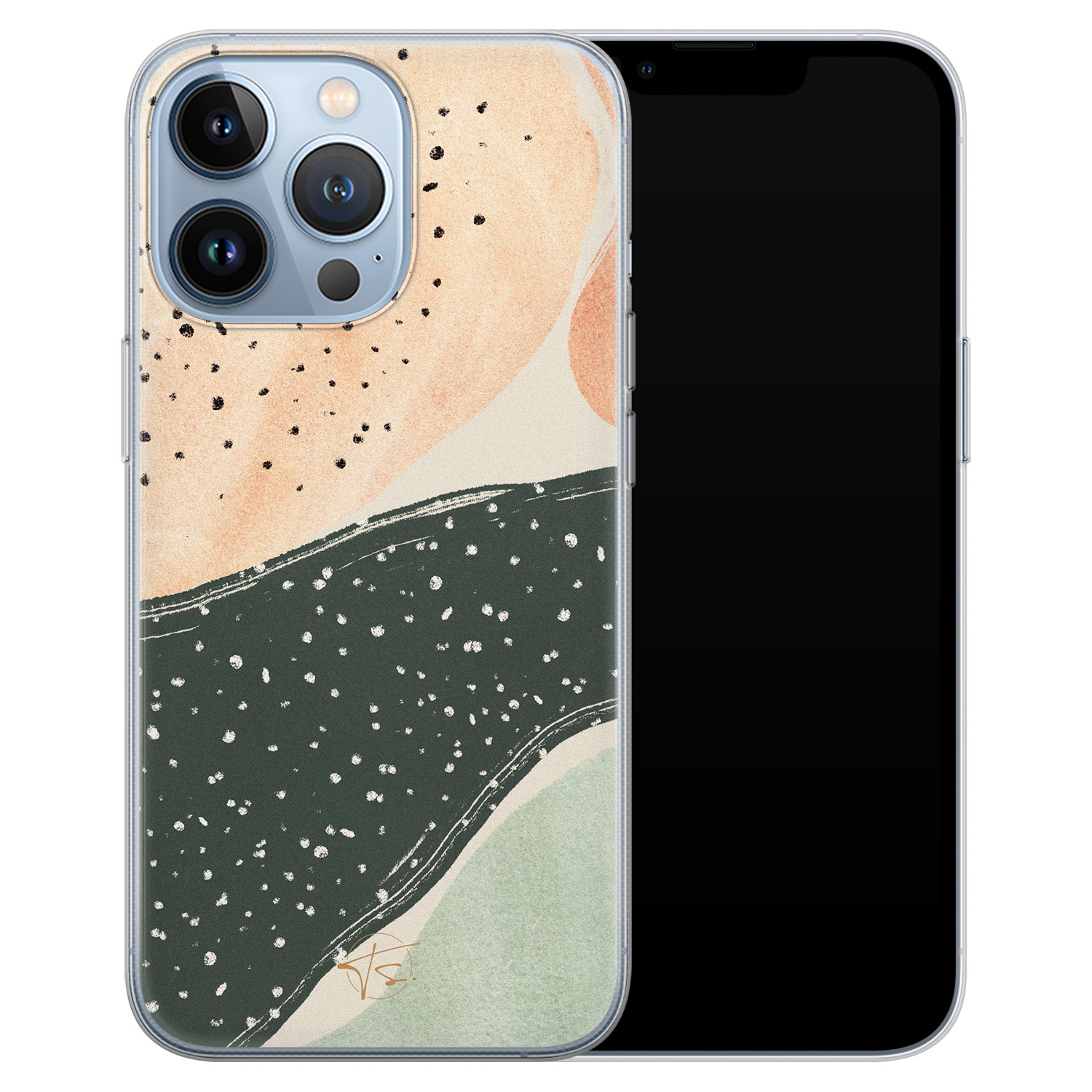 Telefoonhoesje Store iPhone 13 Pro siliconen hoesje - Abstract peach