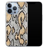ELLECHIQ iPhone 13 Pro siliconen hoesje - Slangenprint goud