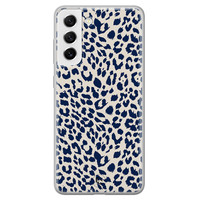 Telefoonhoesje Store Samsung Galaxy S21 FE siliconen hoesje - Luipaard blauw