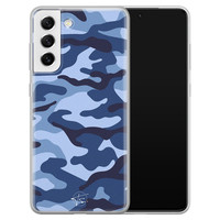 Telefoonhoesje Store Samsung Galaxy S21 FE siliconen hoesje - Camouflage blauw