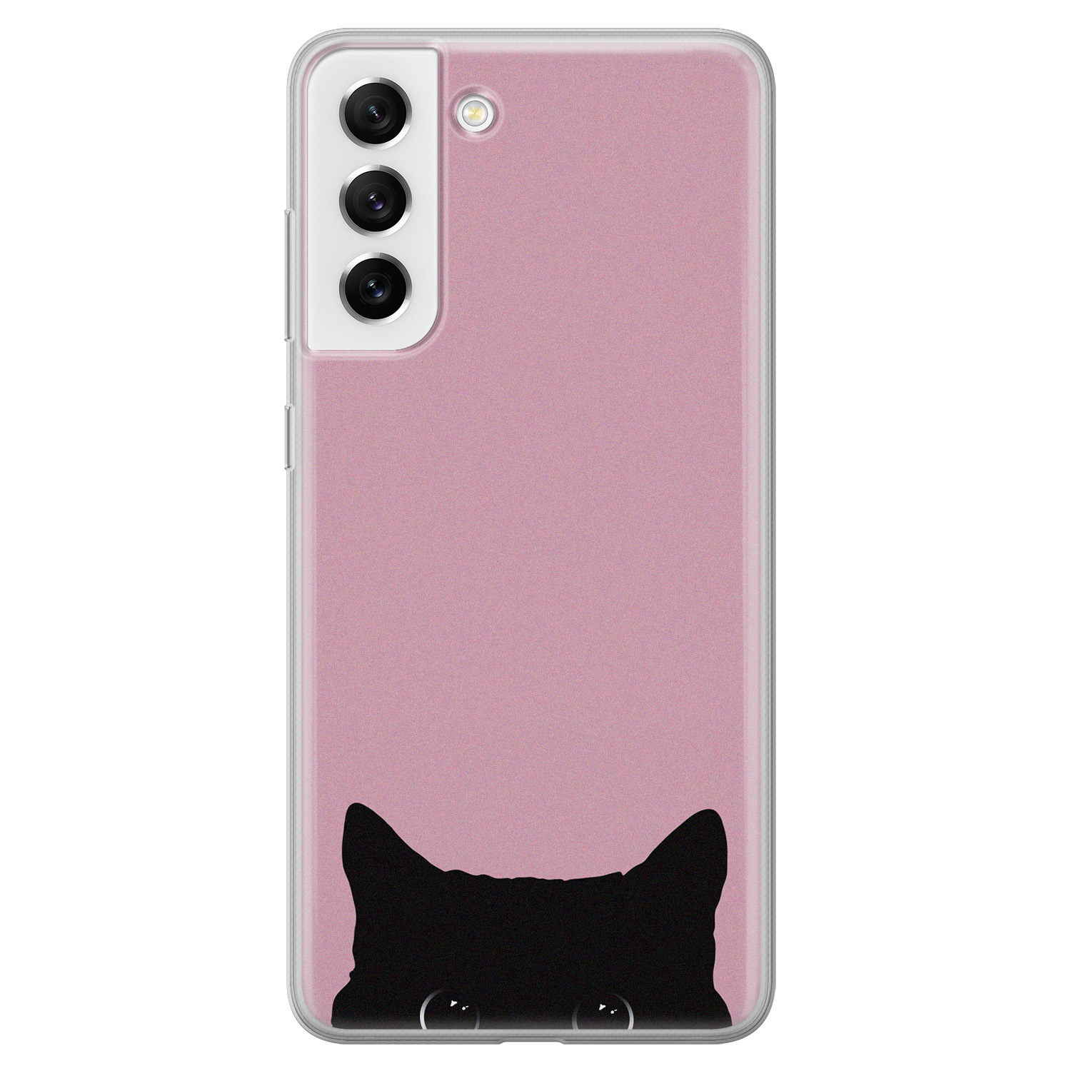 Telefoonhoesje Store Samsung Galaxy S21 FE siliconen hoesje - Zwarte kat