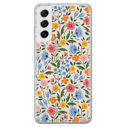 Telefoonhoesje Store Samsung Galaxy S21 FE siliconen hoesje - Romantische bloemen