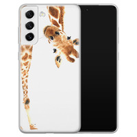 Leuke Telefoonhoesjes Samsung Galaxy S21 FE siliconen hoesje - Giraffe