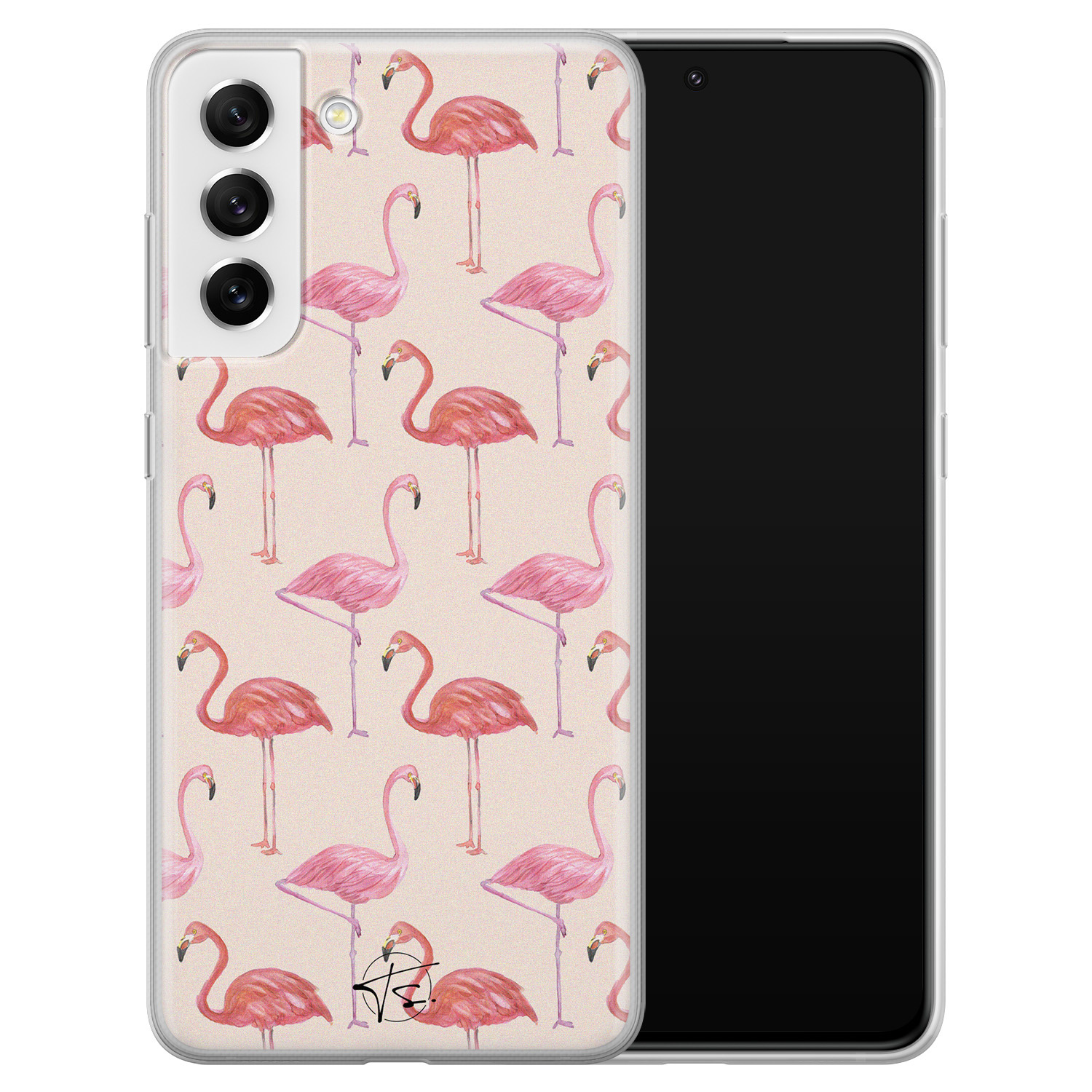 Telefoonhoesje Store Samsung Galaxy S21 FE siliconen hoesje - Flamingo