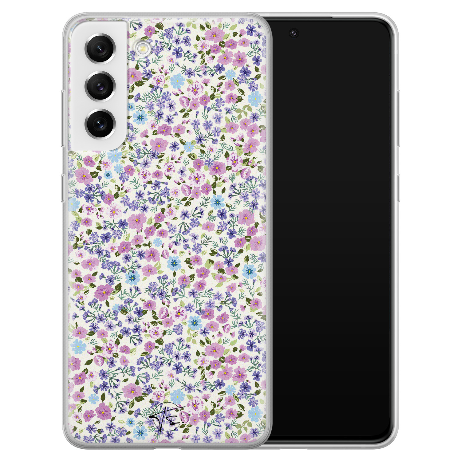 Telefoonhoesje Store Samsung Galaxy S21 FE siliconen hoesje - Purple garden