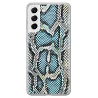 ELLECHIQ Samsung Galaxy S21 FE siliconen hoesje - Baby Snake blue