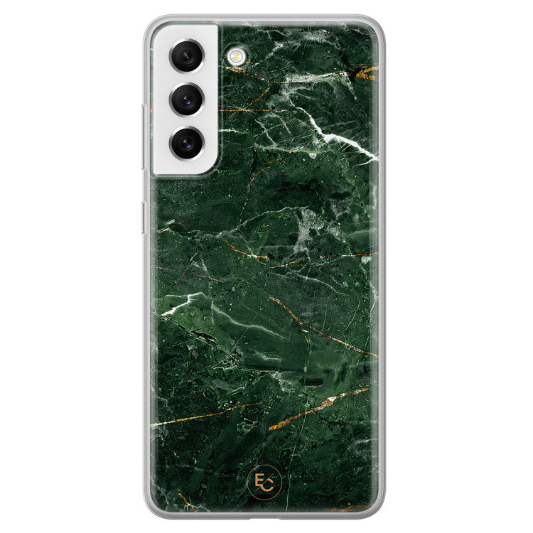 ELLECHIQ Samsung Galaxy S21 FE siliconen hoesje - Marble jade green