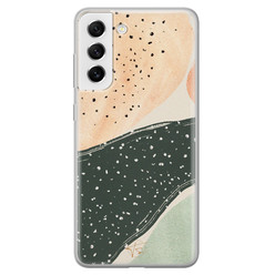 Telefoonhoesje Store Samsung Galaxy S21 FE siliconen hoesje - Abstract peach