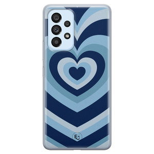 ELLECHIQ Samsung Galaxy A53 siliconen hoesje - Hart blauw