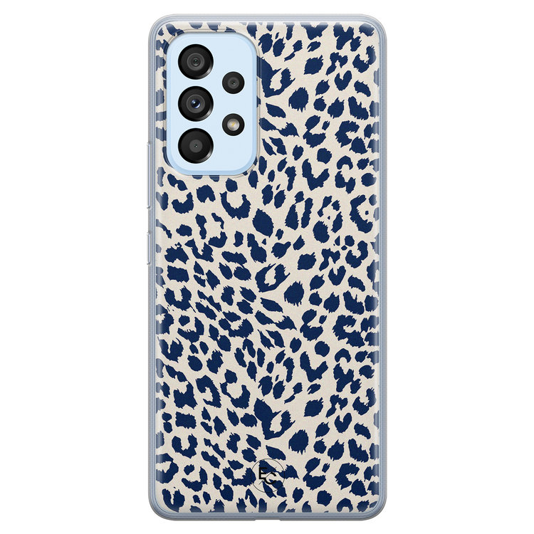 Telefoonhoesje Store Samsung Galaxy A53 siliconen hoesje - Luipaard blauw