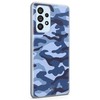 Telefoonhoesje Store Samsung Galaxy A53 siliconen hoesje - Camouflage blauw
