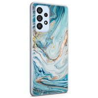 Telefoonhoesje Store Samsung Galaxy A53 siliconen hoesje - Marmer blauw goud