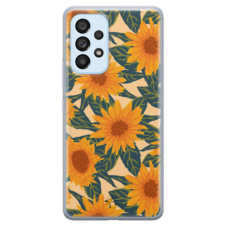 Telefoonhoesje Store Samsung Galaxy A53 siliconen hoesje - Zonnebloemen