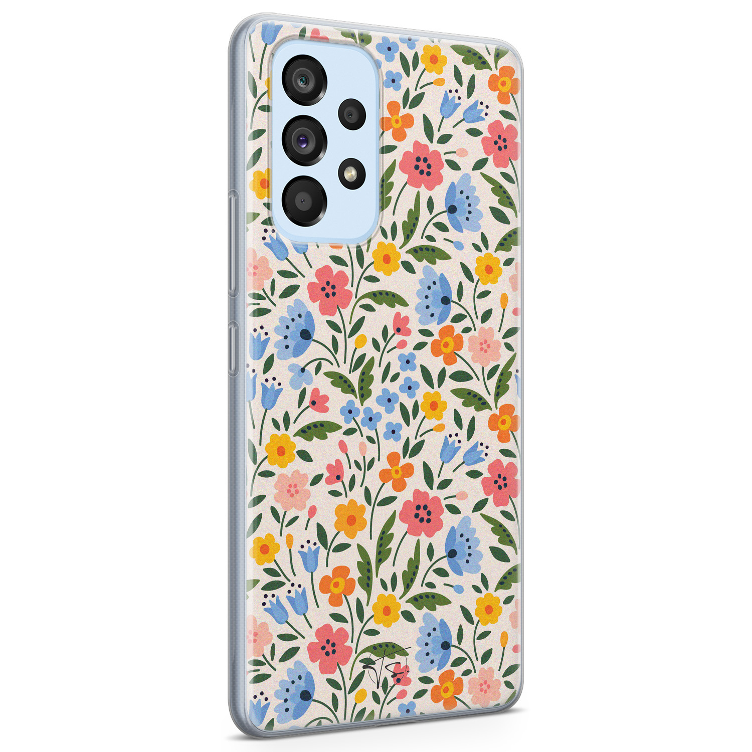 Telefoonhoesje Store Samsung Galaxy A53 siliconen hoesje - Romantische bloemen