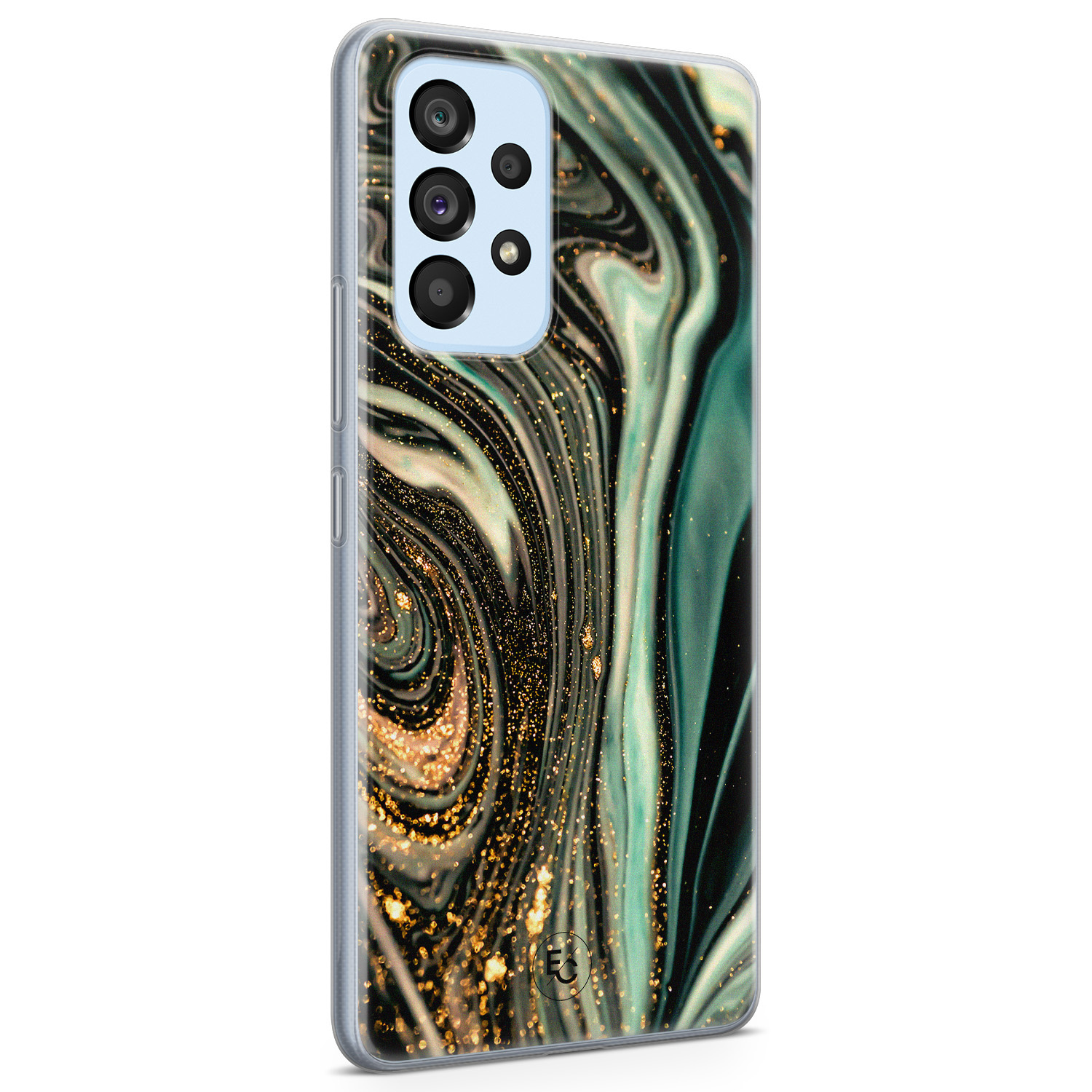 ELLECHIQ Samsung Galaxy A53 siliconen hoesje - Marble Khaki Swirl