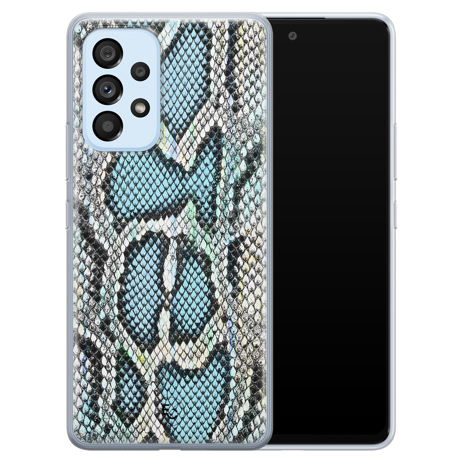 ELLECHIQ Samsung Galaxy A53 siliconen hoesje - Baby Snake blue