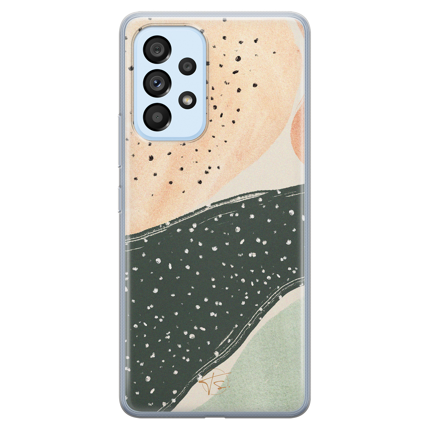 Telefoonhoesje Store Samsung Galaxy A53 siliconen hoesje - Abstract peach