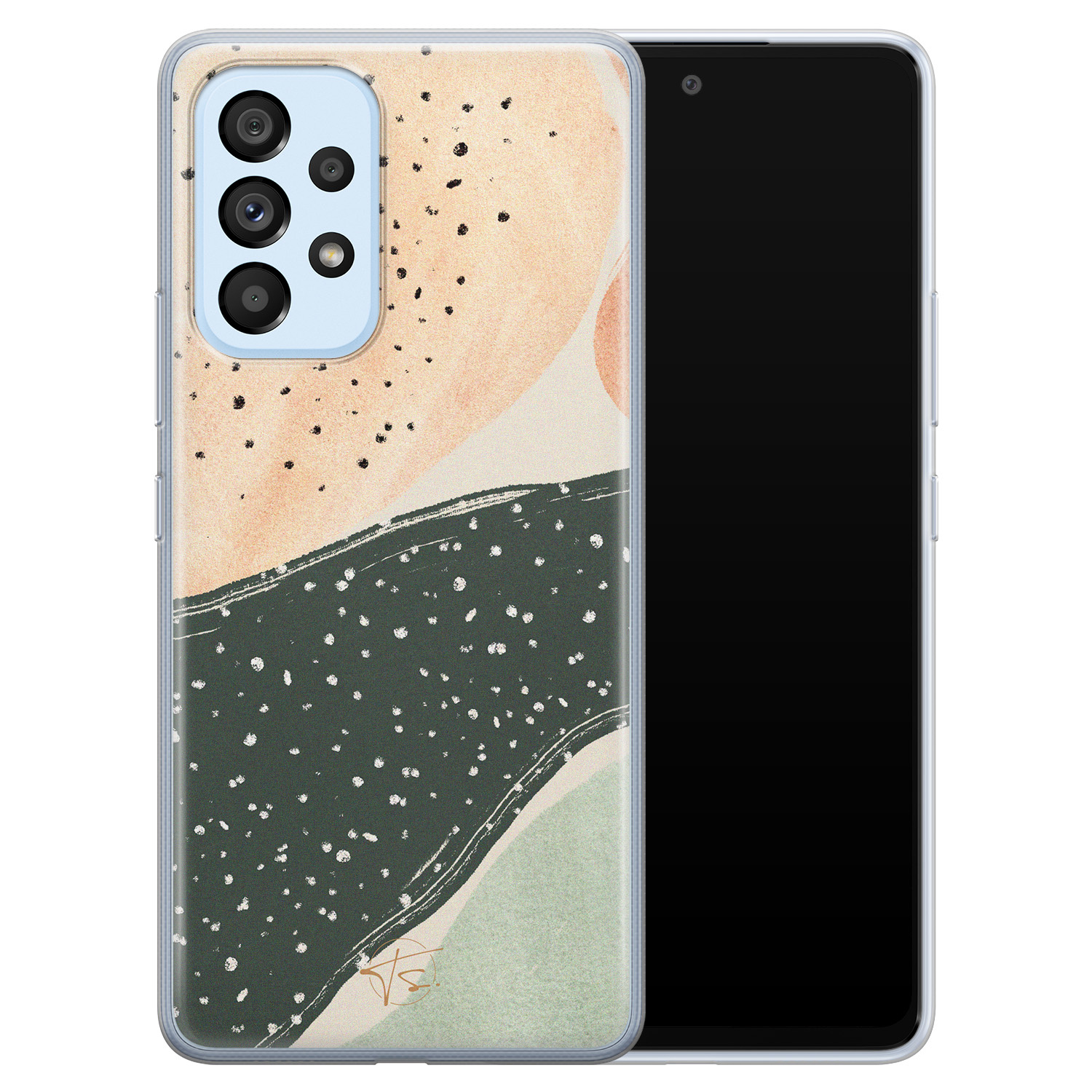 Telefoonhoesje Store Samsung Galaxy A53 siliconen hoesje - Abstract peach