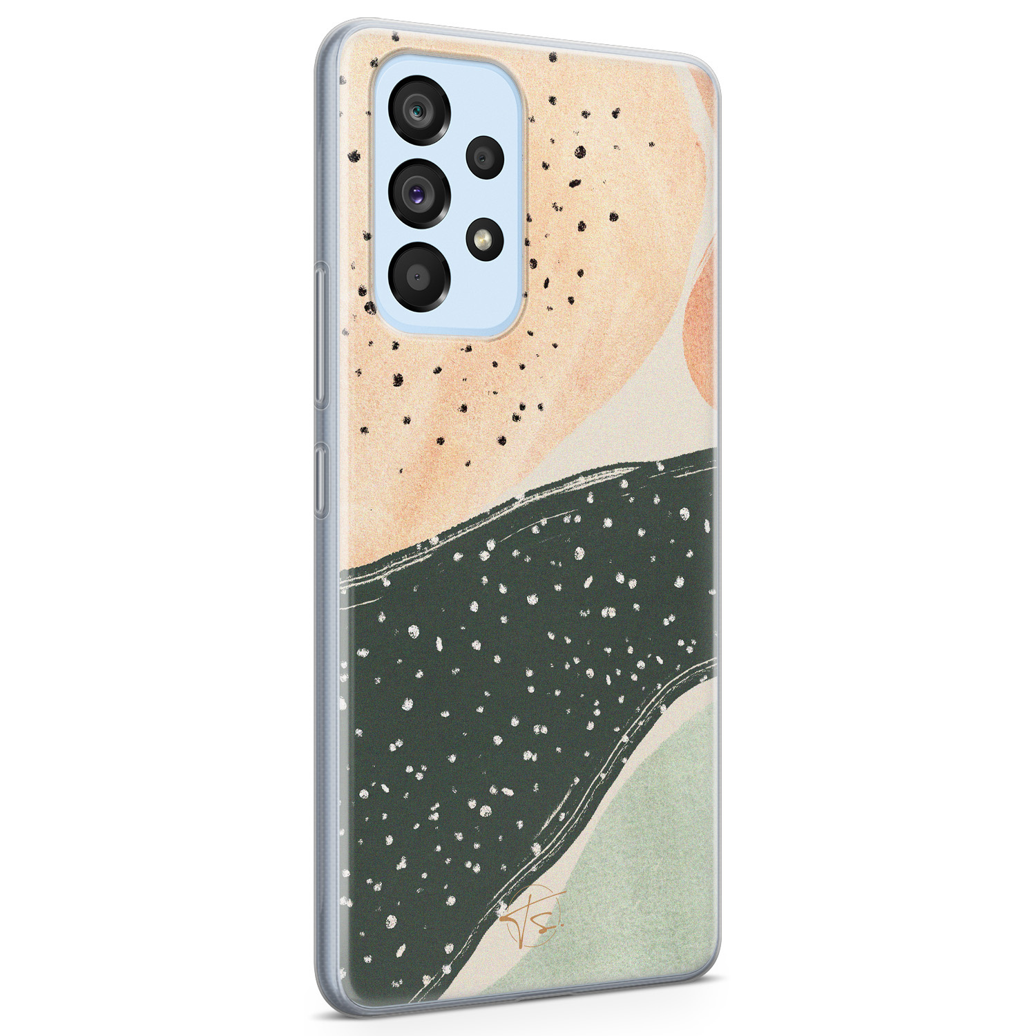 Telefoonhoesje Store Samsung Galaxy A53 siliconen hoesje - Abstract peach