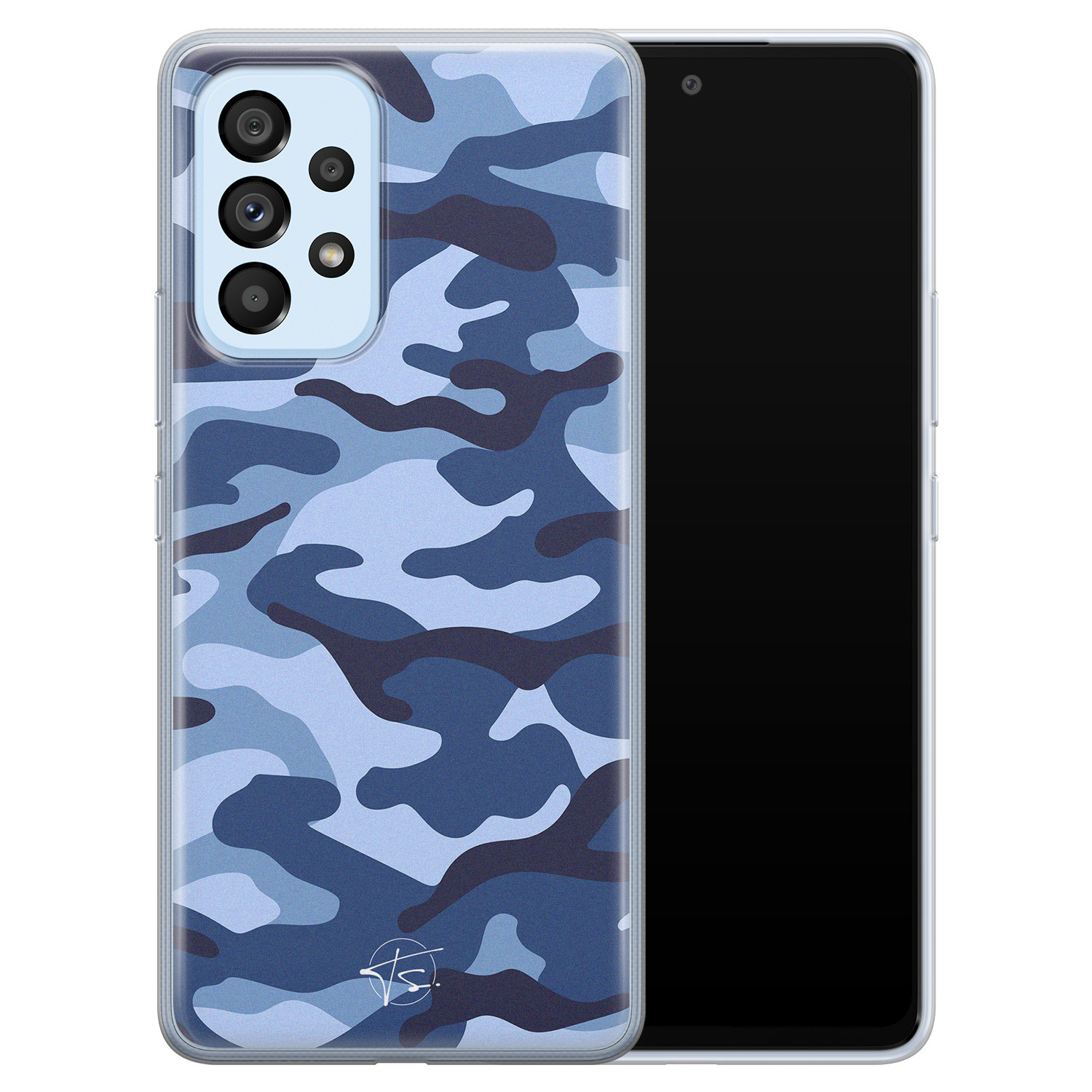 Telefoonhoesje Store Samsung Galaxy A33 siliconen hoesje - Camouflage blauw