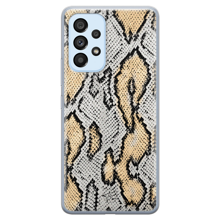 Telefoonhoesje Store Samsung Galaxy A33 siliconen hoesje - Slangenprint goud