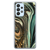 ELLECHIQ Samsung Galaxy A33 siliconen hoesje - Marble Khaki Swirl