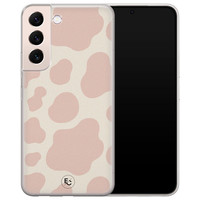 ELLECHIQ Samsung Galaxy S22 siliconen hoesje - Koeienprint roze