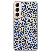 Telefoonhoesje Store Samsung Galaxy S22 siliconen hoesje - Luipaard blauw