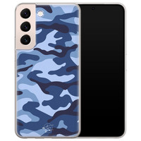 Telefoonhoesje Store Samsung Galaxy S22 siliconen hoesje - Camouflage blauw