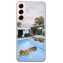 ELLECHIQ Samsung Galaxy S22 siliconen hoesje - Tiger pool