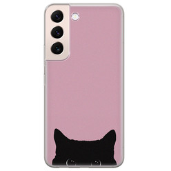 Telefoonhoesje Store Samsung Galaxy S22 siliconen hoesje - Zwarte kat