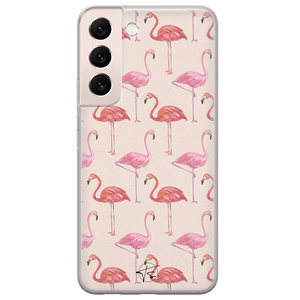 Telefoonhoesje Store Samsung Galaxy S22 siliconen hoesje - Flamingo