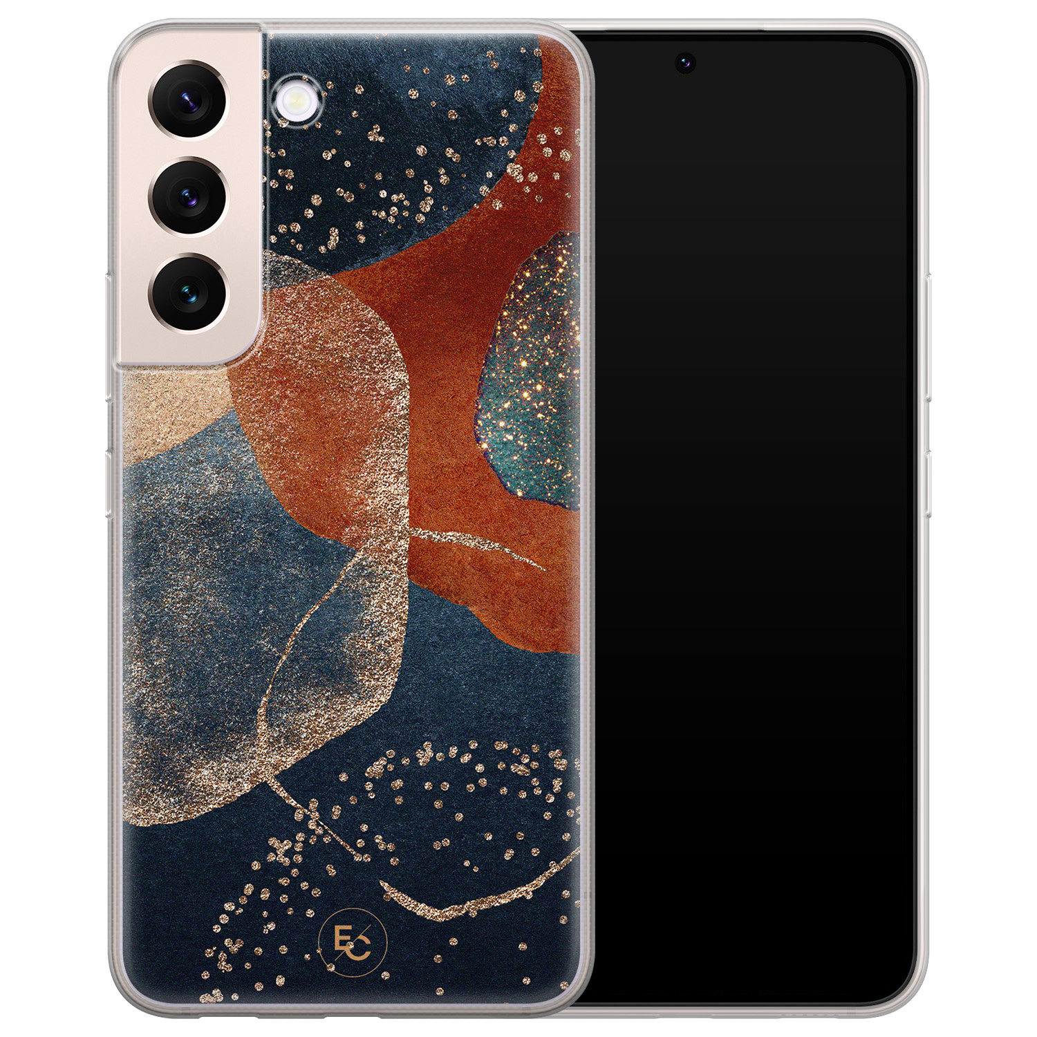ELLECHIQ Samsung Galaxy S22 siliconen hoesje - Abstract Terracotta