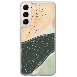 Telefoonhoesje Store Samsung Galaxy S22 siliconen hoesje - Abstract peach