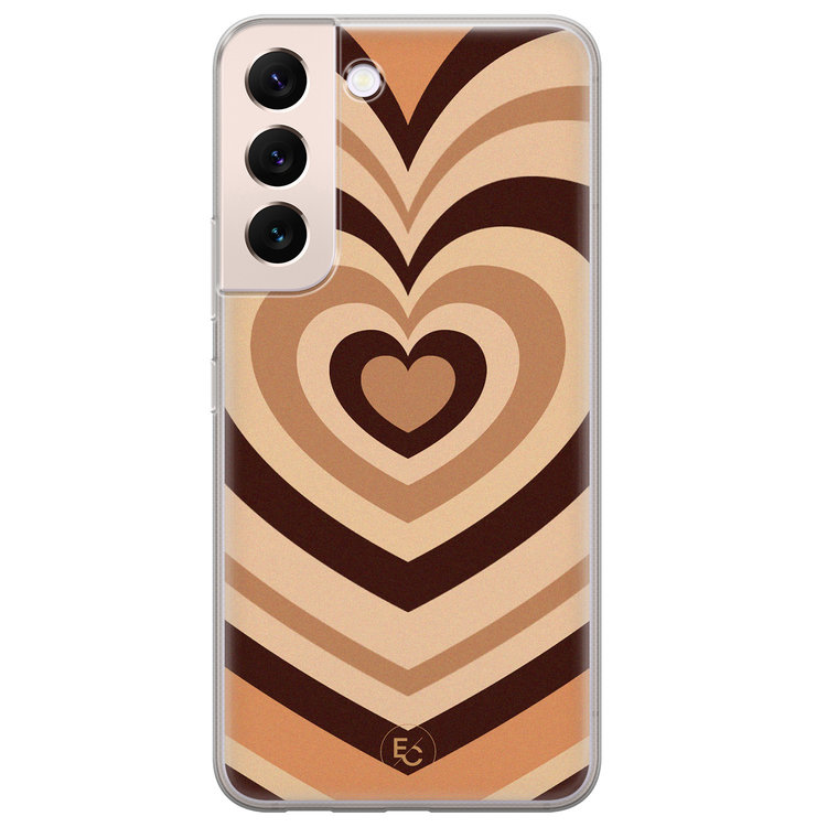 ELLECHIQ Samsung Galaxy S22 Plus hoesje siliconen - Hart bruin
