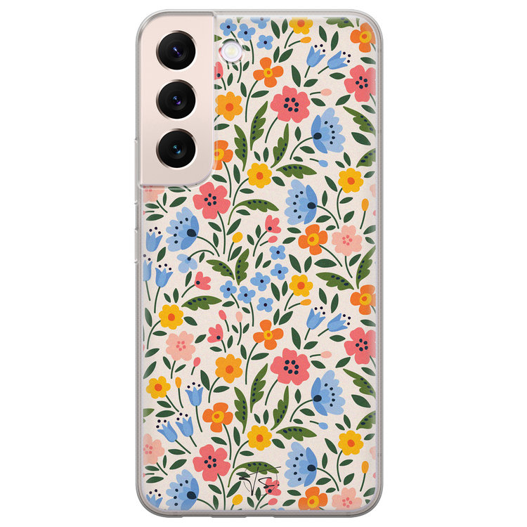 Telefoonhoesje Store Samsung Galaxy S22 Plus hoesje siliconen - Romantische bloemen