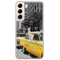 ELLECHIQ Samsung Galaxy S22 Plus hoesje siliconen - Lama in taxi
